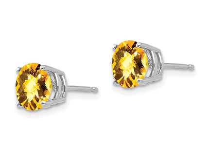 14K white gold citrine earrings, alternate view