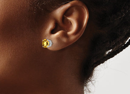 14K white gold citrine earrings, another view