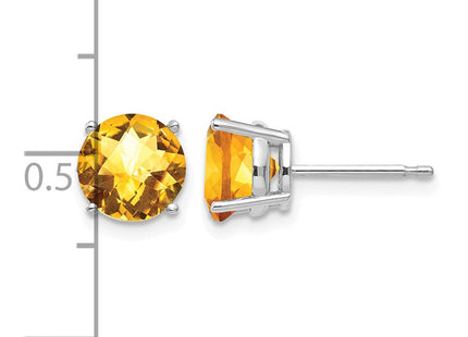 14K white gold citrine earrings, further view
