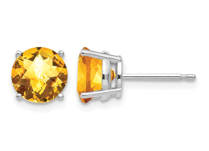 14K white gold citrine earrings