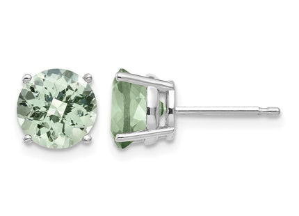 14K white gold quartz earrings