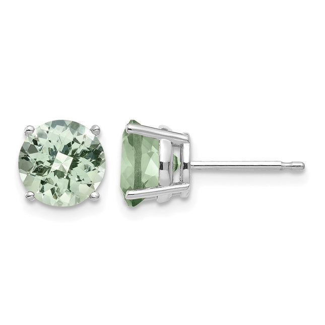 14K white gold quartz earrings