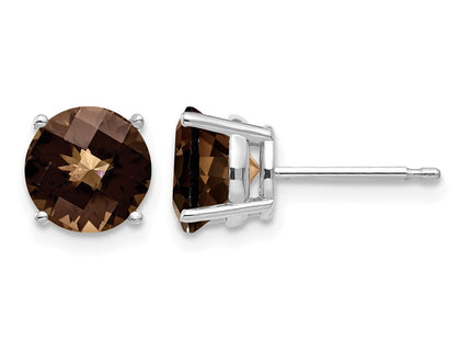 14K white gold quartz earrings