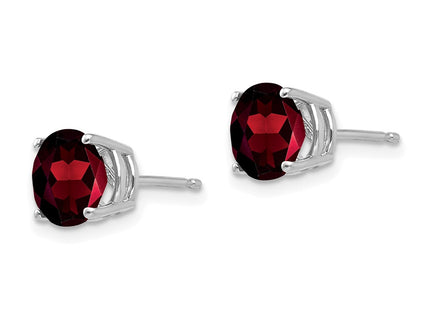 14K white gold garnet earrings, alternate view