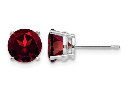 14K white gold garnet earrings
