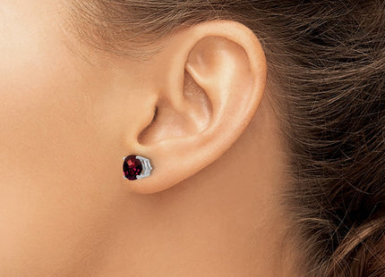 14K white gold garnet earrings, another view