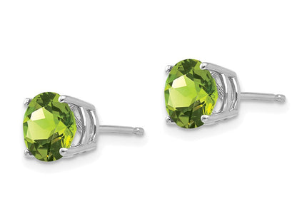 14k White Gold Peridot Earrings (Style XE74WPE)