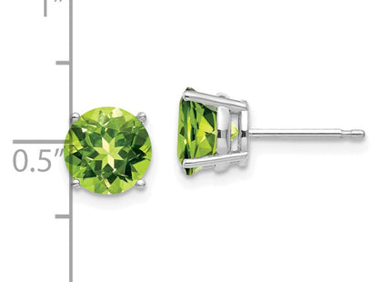 14k White Gold Peridot Earrings (Style XE74WPE)
