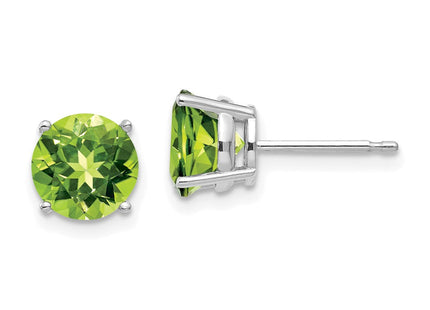 14k White Gold Peridot Earrings (Style XE74WPE)