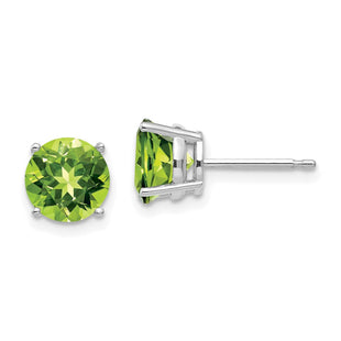 14k White Gold Peridot Earrings (Style XE74WPE)