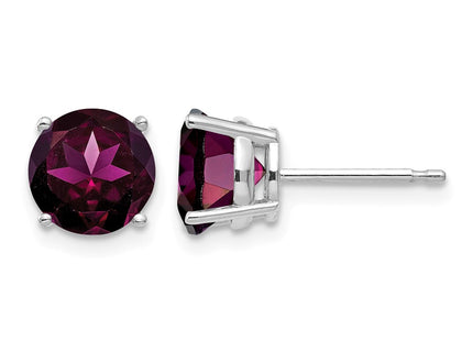 14K white gold garnet earrings
