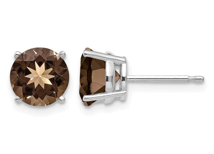 14K white gold quartz earrings
