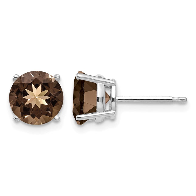14K white gold quartz earrings