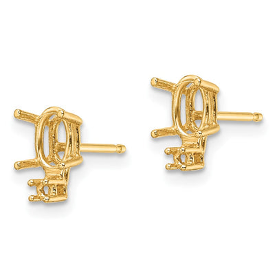 14K Round Smoky Quartz Earrings, 8 x 8mm