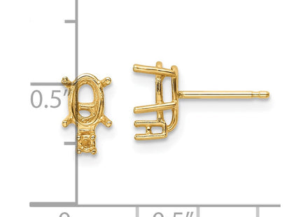 14K gold quartz earrings, another view