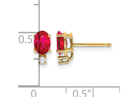 14K gold diamond oval earrings, further view