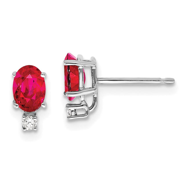 14k White Gold Earrings Style XE755R - Classique Jewelry Inc.