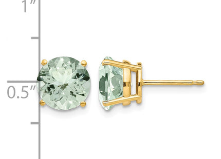 14K gold quartz earrings, further view