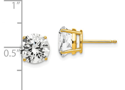 14k Yellow Gold Earrings Style XE75CZ - Classique Jewelry Inc.