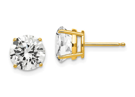 14k Yellow Gold Earrings Style XE75CZ - Classique Jewelry Inc.