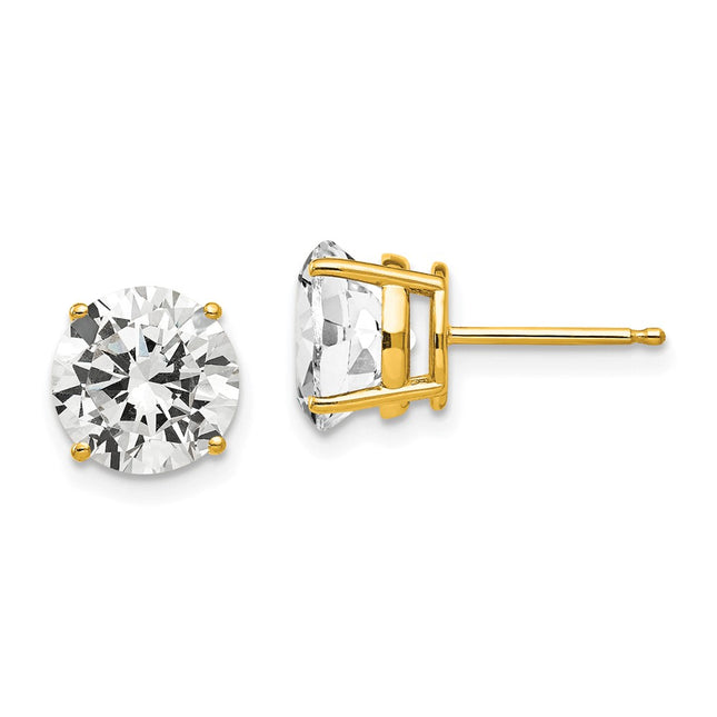 14k Yellow Gold Earrings Style XE75CZ - Classique Jewelry Inc.