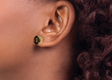14k Round Smoky Quartz Earrings, 8 x 8mm