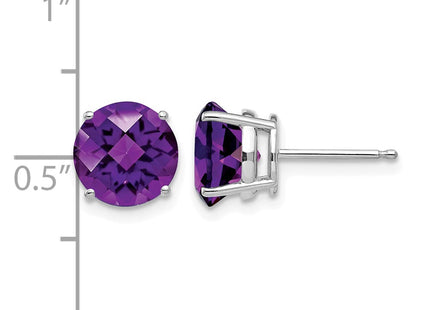 14K white gold amethyst earrings, further view