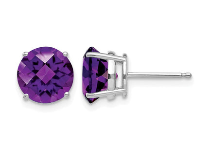 14K white gold amethyst earrings