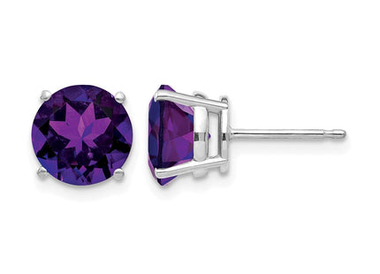 14K white gold amethyst earrings