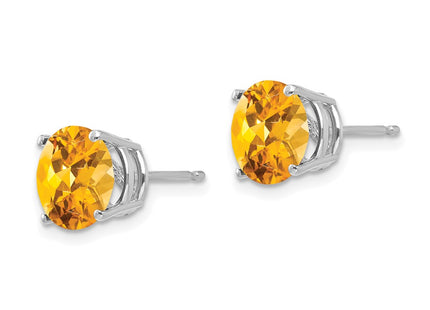 14K white gold citrine earrings, alternate view