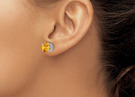 14K white gold citrine earrings, another view