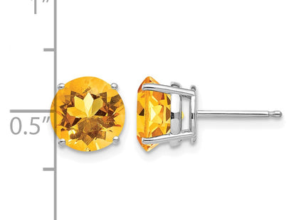 14K white gold citrine earrings, further view