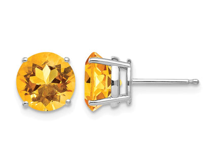 14K white gold citrine earrings