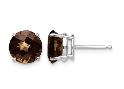 14K white gold quartz earrings