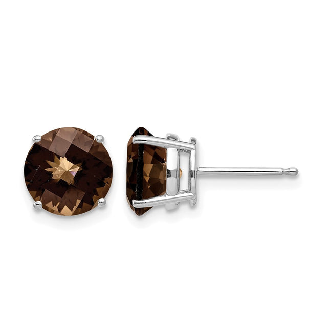 14K white gold quartz earrings
