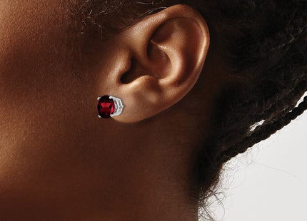 14K white gold garnet earrings, another view