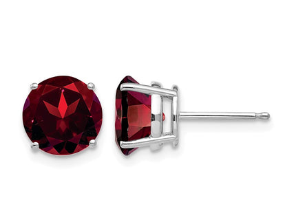 14K white gold garnet earrings
