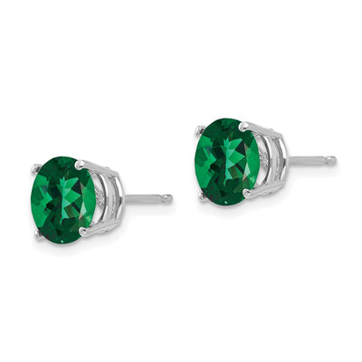 14K White Gold Mount St. Helens Round Stud Earring