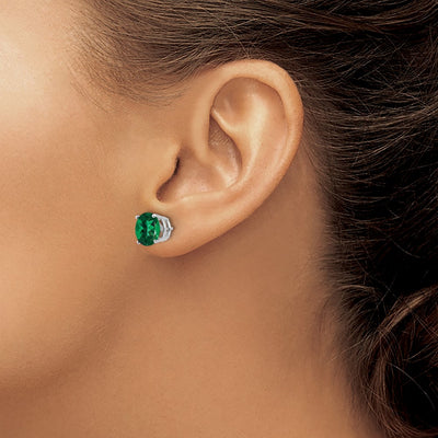 14K White Gold Mount St. Helens Round Stud Earring