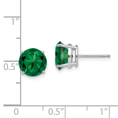 14K White Gold Mount St. Helens Round Stud Earring