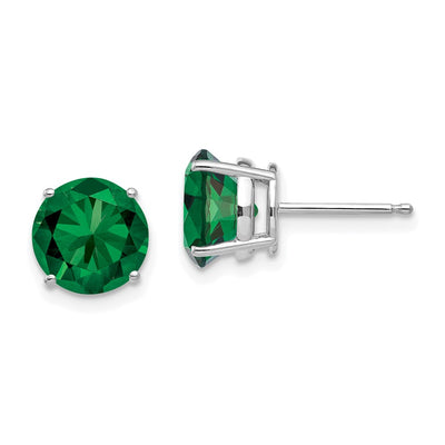 14K White Gold Mount St. Helens Round Stud Earring