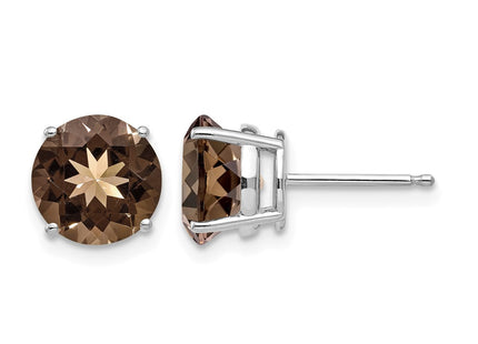 14K white gold quartz earrings
