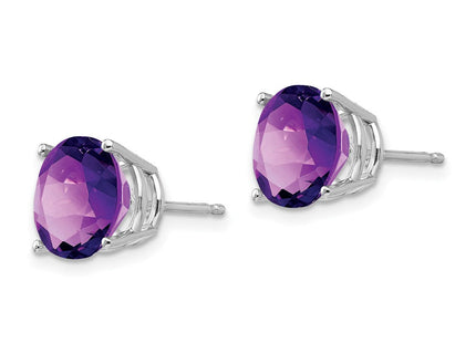 14k White Gold Amethyst Earrings (Style XE76WAM)