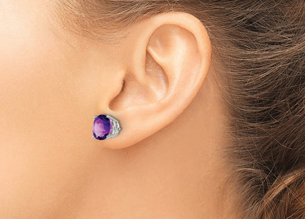 14k White Gold Amethyst Earrings (Style XE76WAM)
