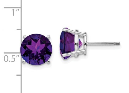 14k White Gold Amethyst Earrings (Style XE76WAM)