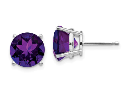 14k White Gold Amethyst Earrings (Style XE76WAM)