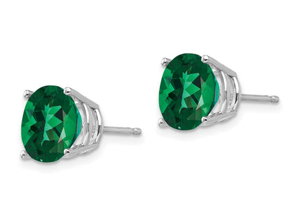 14K white gold stud earrings, alternate view