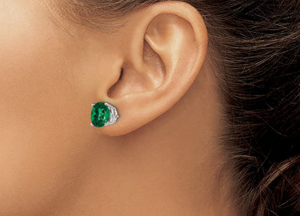 14K white gold stud earrings, another view