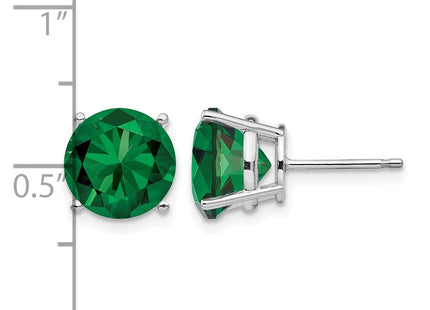 14K white gold stud earrings, further view