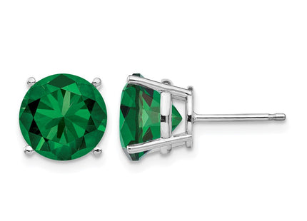 14K white gold stud earrings